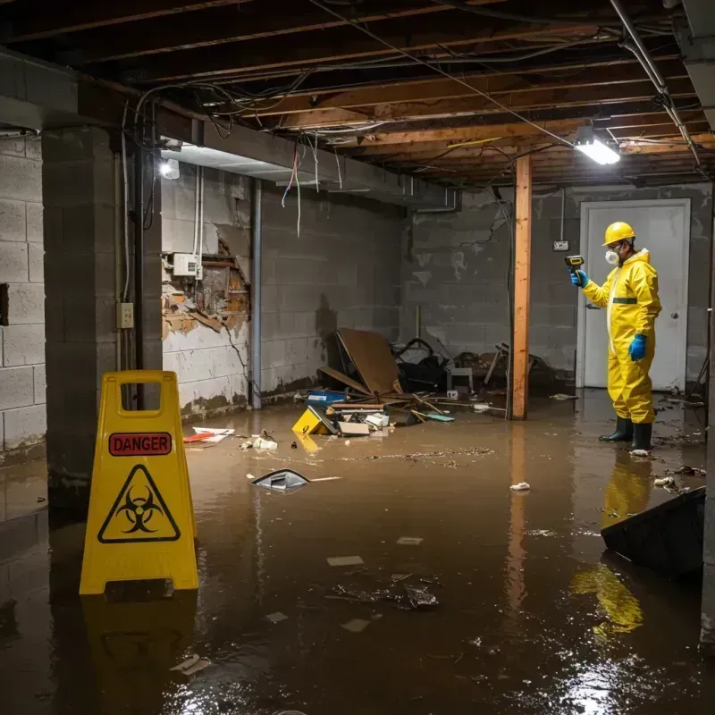 Flooded Basement Electrical Hazard in Le Mars, IA Property