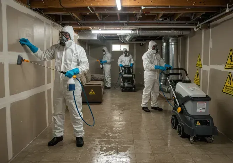 Basement Moisture Removal and Structural Drying process in Le Mars, IA